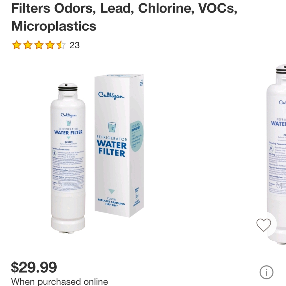 Culligan Refrigerator Water Filter
